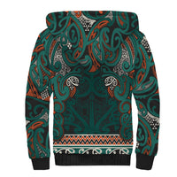 Aotearoa Iwi Ngāti Maru Taranaki Sherpa Hoodie Maori Wharenui House Tribal Pattern LT9 - Polynesian Pride