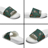 Aotearoa Iwi Ngāti Maru Taranaki Slide Sandals Maori Wharenui House Tribal Pattern LT9 - Polynesian Pride