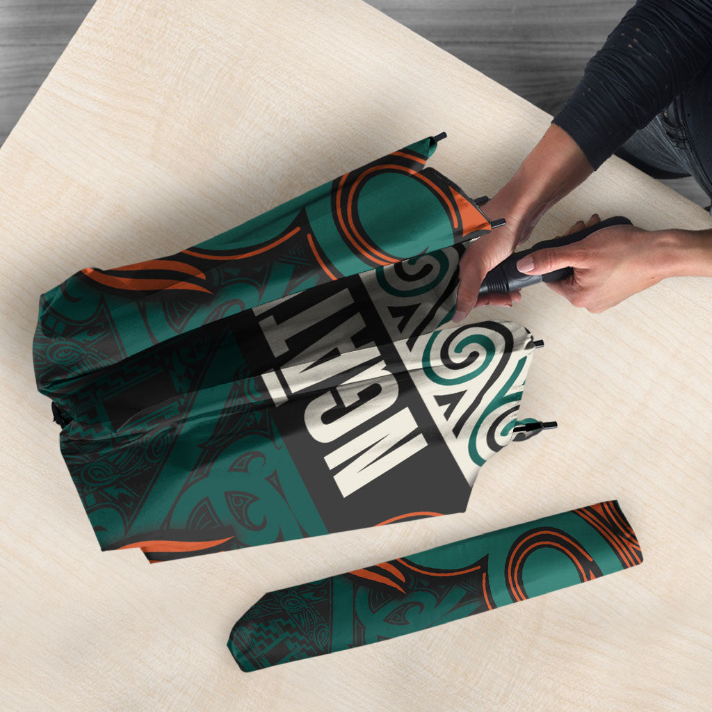 Aotearoa Iwi Ngāti Maru Taranaki Umbrella Maori Wharenui House Tribal Pattern LT9 - Polynesian Pride