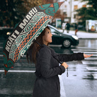 Aotearoa Iwi Ngāti Maru Taranaki Umbrella Maori Wharenui House Tribal Pattern LT9 - Polynesian Pride