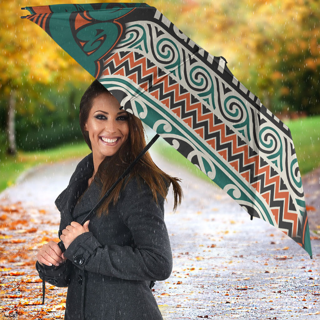 Aotearoa Iwi Ngāti Maru Taranaki Umbrella Maori Wharenui House Tribal Pattern LT9 - Polynesian Pride
