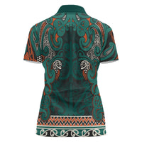 Aotearoa Iwi Ngāti Maru Taranaki Women Polo Shirt Maori Wharenui House Tribal Pattern LT9 - Polynesian Pride