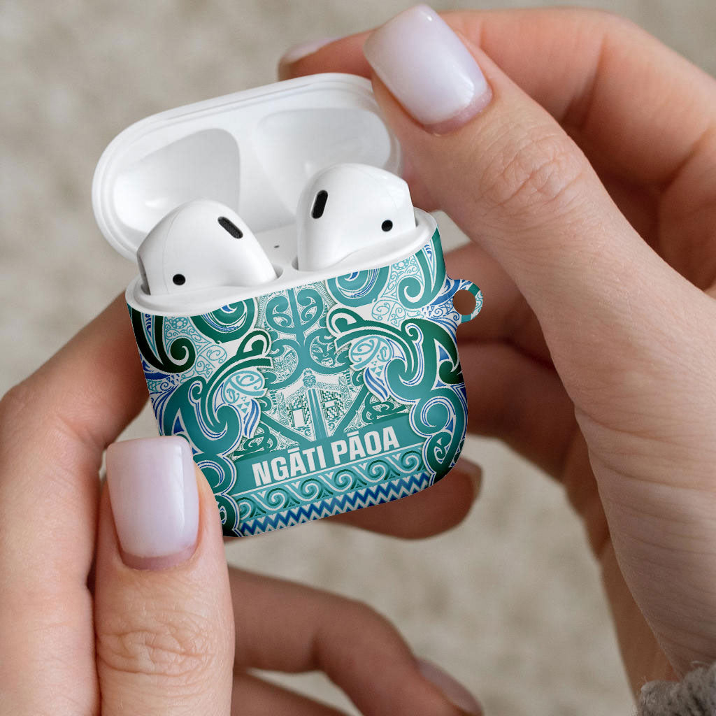 Aotearoa Iwi Ngati Paoa AirPods Case Maori Wharenui House Tribal Pattern LT9 - Polynesian Pride