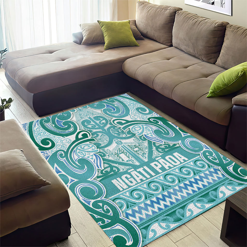 Aotearoa Iwi Ngati Paoa Area Rug Maori Wharenui House Tribal Pattern LT9 - Polynesian Pride