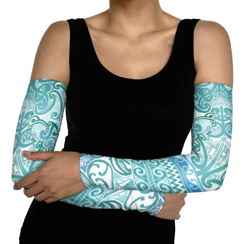 Aotearoa Iwi Ngati Paoa Arm Sleeves Maori Wharenui House Tribal Pattern LT9 - Polynesian Pride
