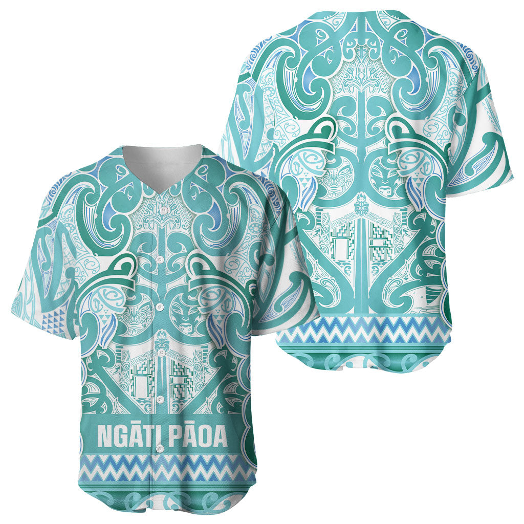 Aotearoa Iwi Ngati Paoa Baseball Jersey Maori Wharenui House Tribal Pattern LT9 - Polynesian Pride