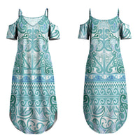 Aotearoa Iwi Ngati Paoa Couples Matching Summer Maxi Dress and Long Sleeve Button Shirt Maori Wharenui House Tribal Pattern LT9 - Polynesian Pride