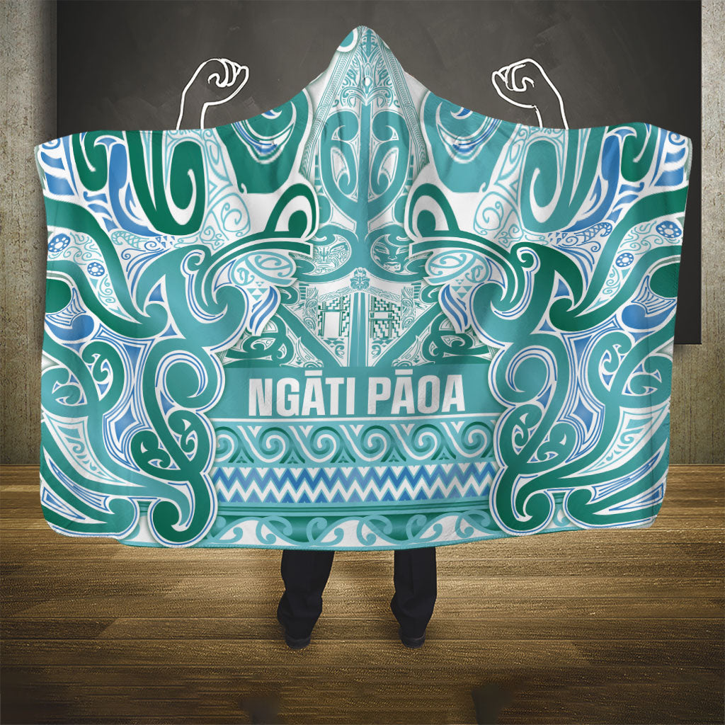 Aotearoa Iwi Ngati Paoa Hooded Blanket Maori Wharenui House Tribal Pattern LT9 - Polynesian Pride