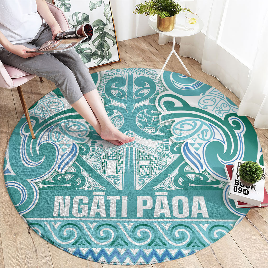 Aotearoa Iwi Ngati Paoa Round Carpet Maori Wharenui House Tribal Pattern LT9 - Polynesian Pride