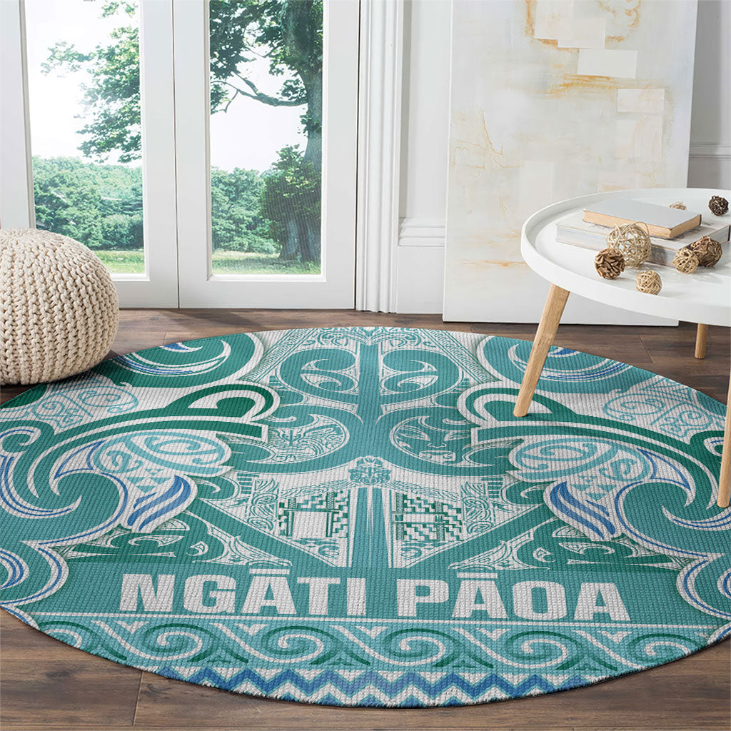 Aotearoa Iwi Ngati Paoa Round Carpet Maori Wharenui House Tribal Pattern LT9 - Polynesian Pride