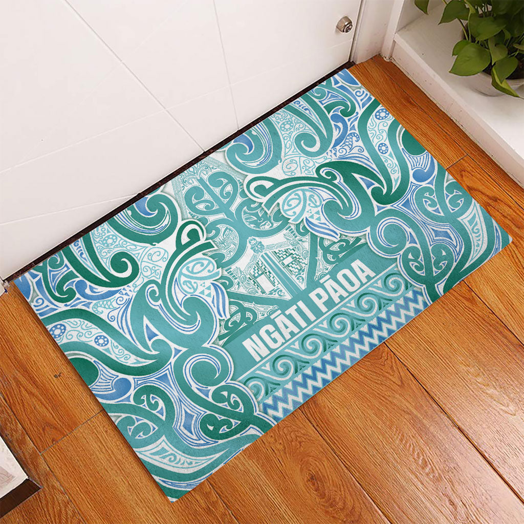 Aotearoa Iwi Ngati Paoa Rubber Doormat Maori Wharenui House Tribal Pattern LT9 - Polynesian Pride