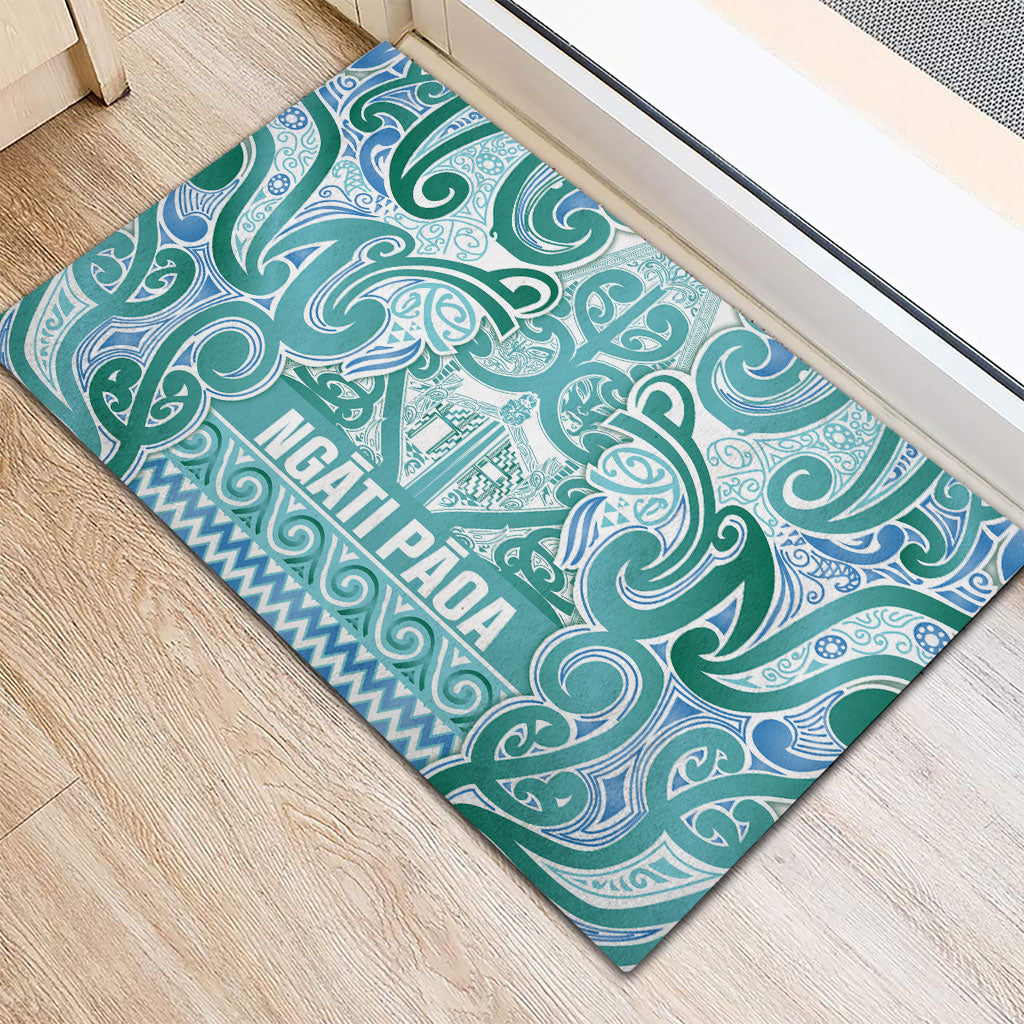 Aotearoa Iwi Ngati Paoa Rubber Doormat Maori Wharenui House Tribal Pattern LT9 - Polynesian Pride