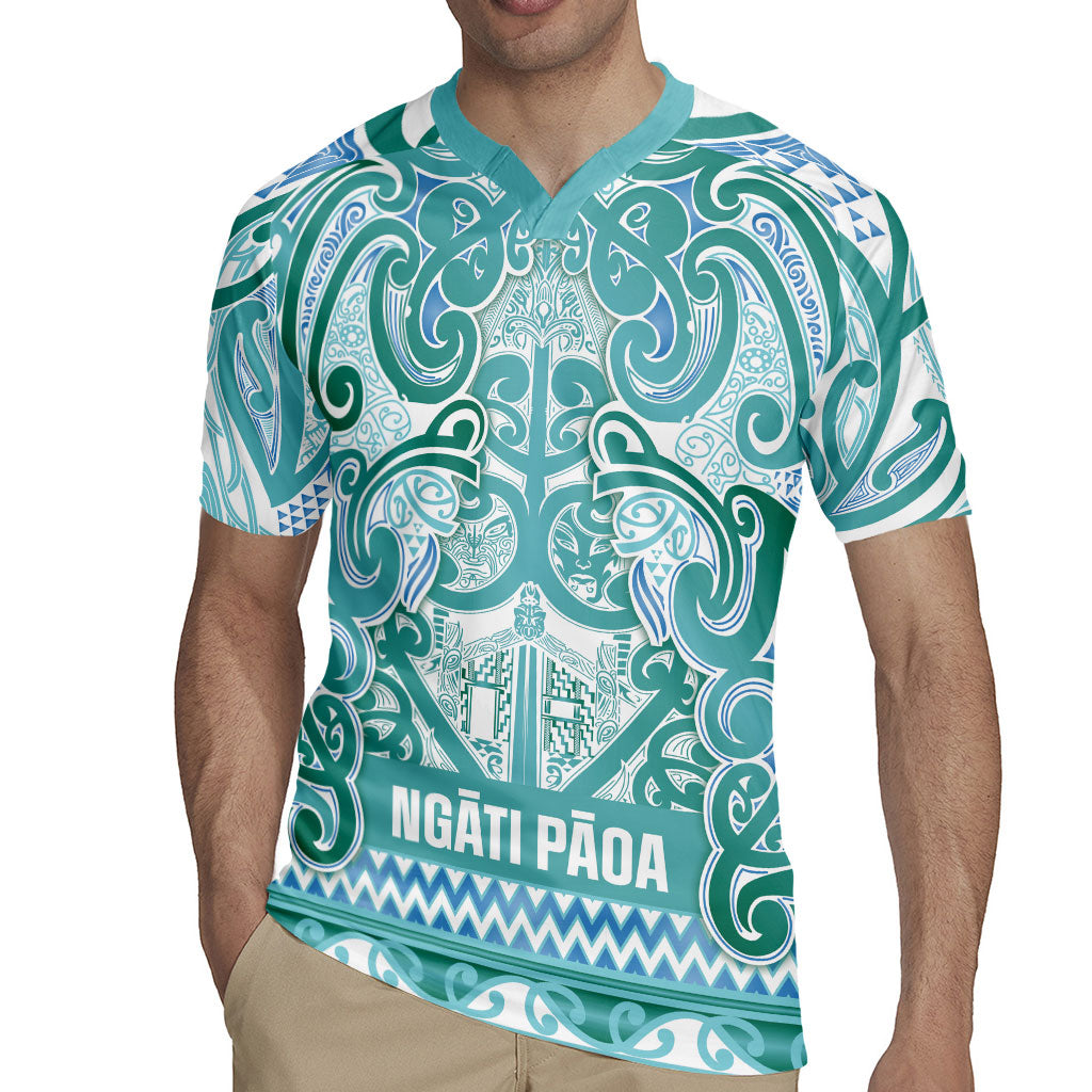 Aotearoa Iwi Ngati Paoa Rugby Jersey Maori Wharenui House Tribal Pattern LT9 - Polynesian Pride