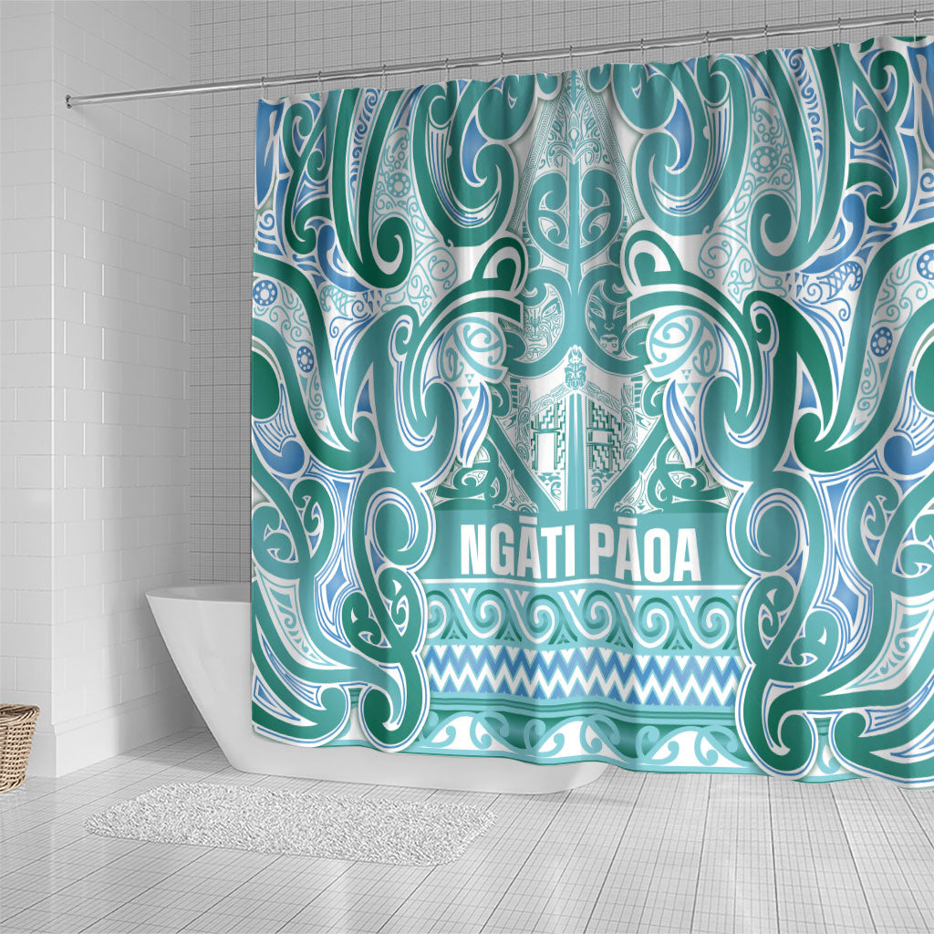 Aotearoa Iwi Ngati Paoa Shower Curtain Maori Wharenui House Tribal Pattern LT9 - Polynesian Pride