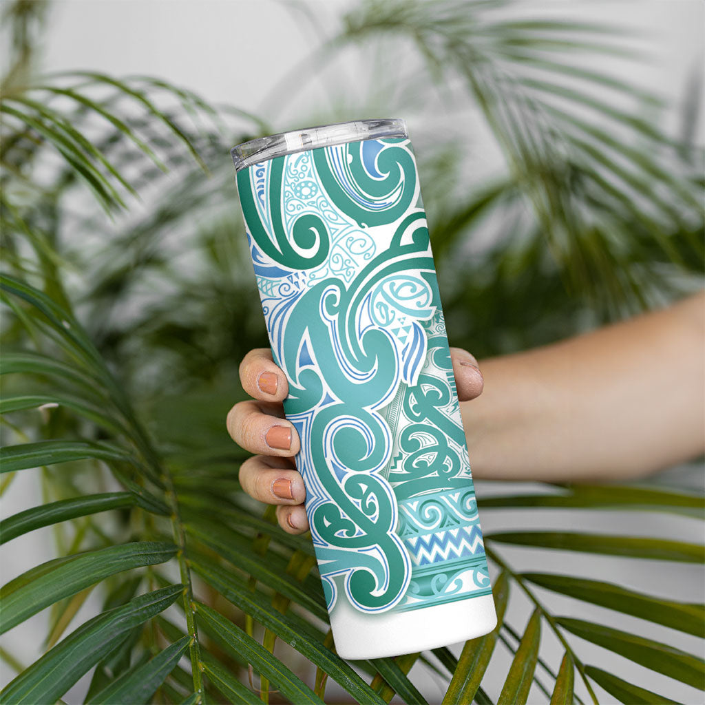 Aotearoa Iwi Ngati Paoa Skinny Tumbler Maori Wharenui House Tribal Pattern LT9 - Polynesian Pride