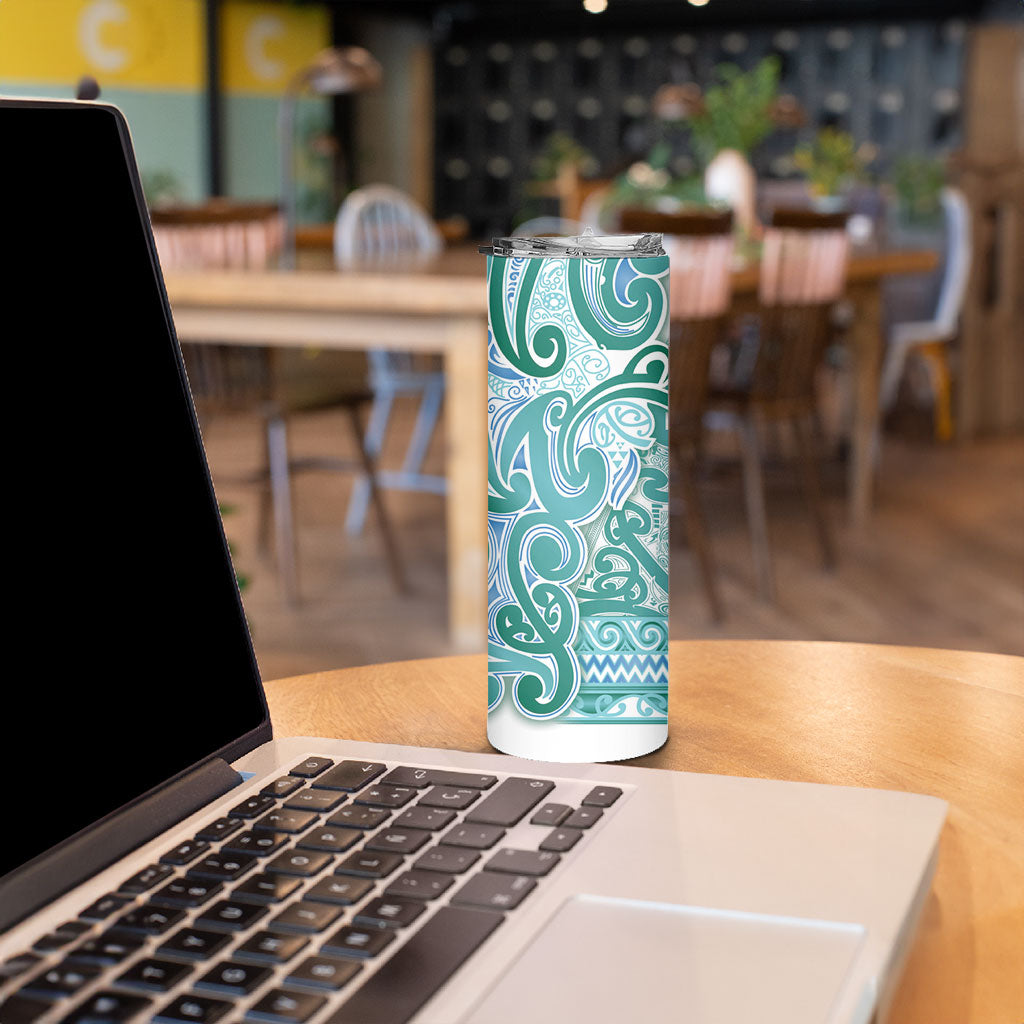Aotearoa Iwi Ngati Paoa Skinny Tumbler Maori Wharenui House Tribal Pattern LT9 - Polynesian Pride