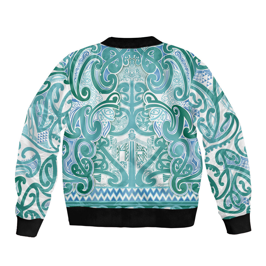 Aotearoa Iwi Ngati Paoa Sleeve Zip Bomber Jacket Maori Wharenui House Tribal Pattern LT9 - Polynesian Pride