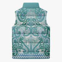 Aotearoa Iwi Ngati Paoa Sleeveless Puffer Jacket Maori Wharenui House Tribal Pattern LT9 - Polynesian Pride