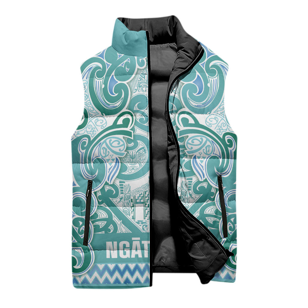 Aotearoa Iwi Ngati Paoa Sleeveless Puffer Jacket Maori Wharenui House Tribal Pattern LT9 - Polynesian Pride