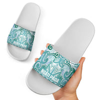 Aotearoa Iwi Ngati Paoa Slide Sandals Maori Wharenui House Tribal Pattern LT9 - Polynesian Pride