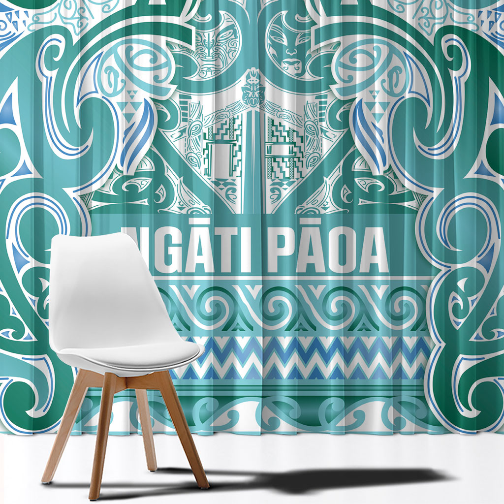 Aotearoa Iwi Ngati Paoa Window Curtain Maori Wharenui House Tribal Pattern LT9 - Polynesian Pride