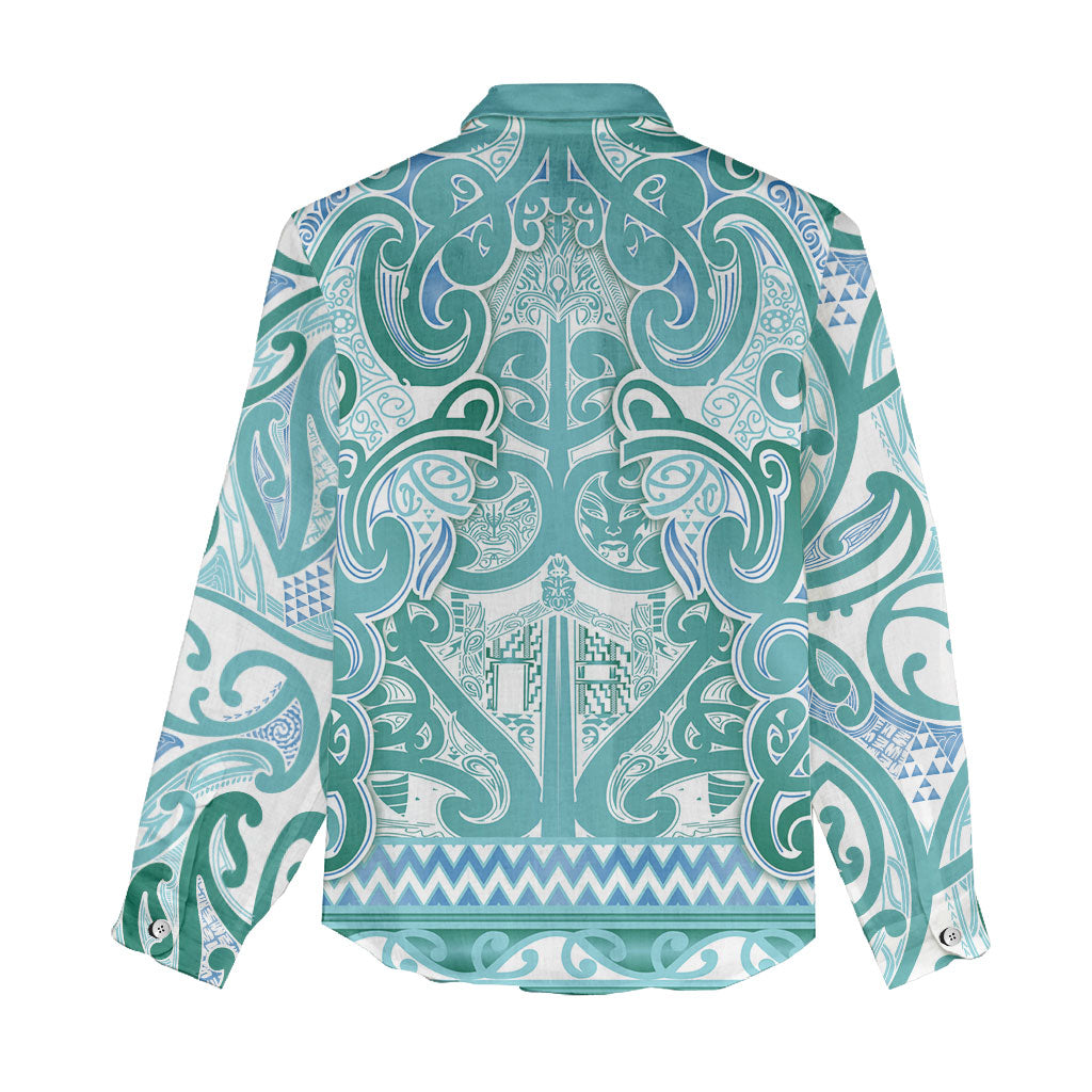 Aotearoa Iwi Ngati Paoa Women Casual Shirt Maori Wharenui House Tribal Pattern LT9 - Polynesian Pride