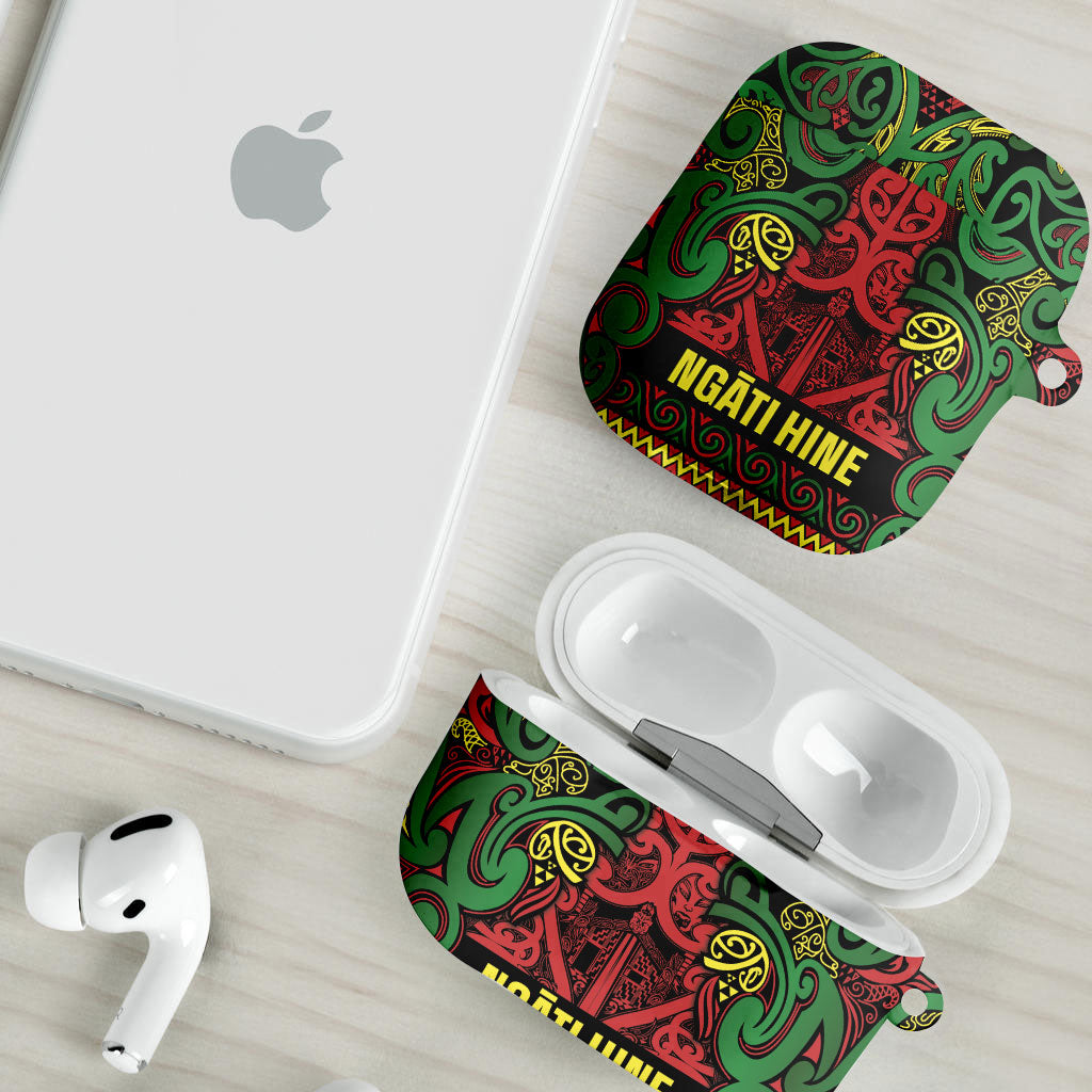 Aotearoa Iwi Ngati Hine AirPods Case Maori Wharenui House Tribal Pattern LT9 - Polynesian Pride