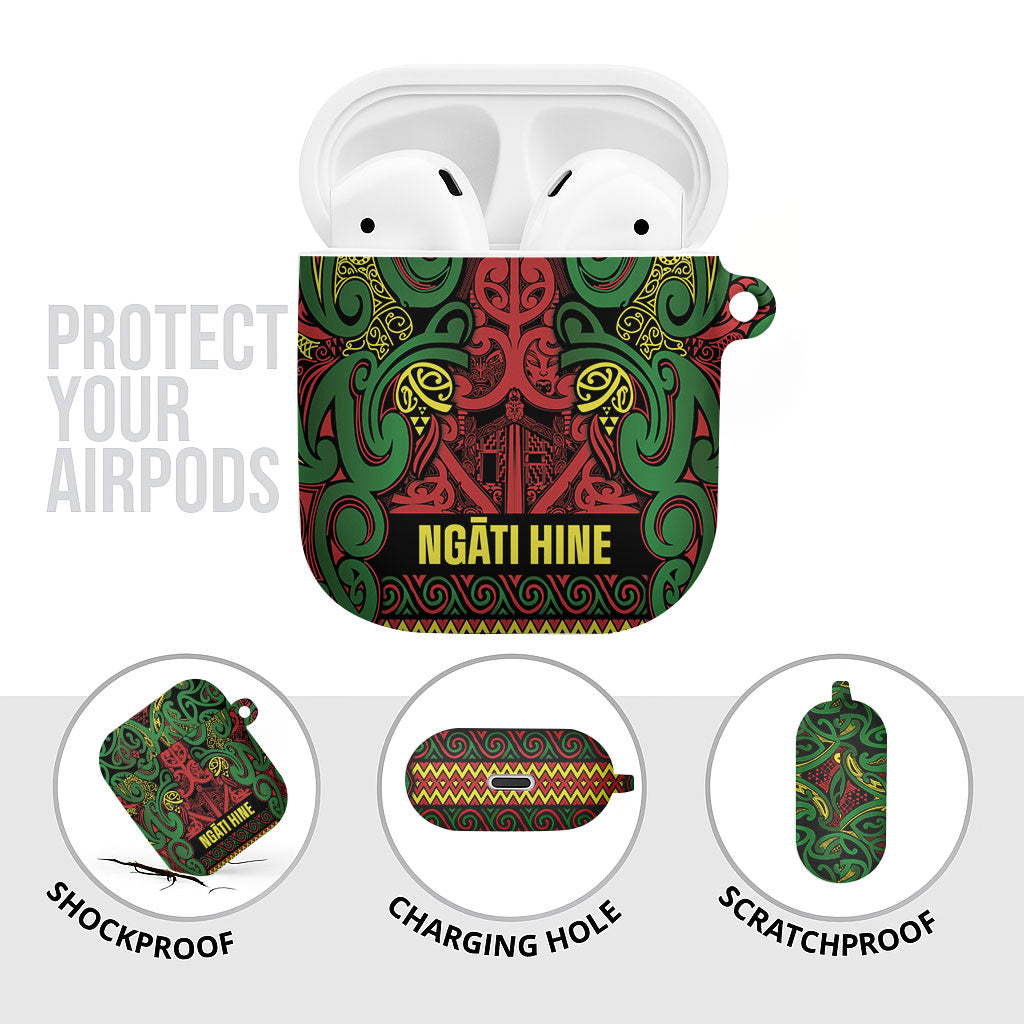 Aotearoa Iwi Ngati Hine AirPods Case Maori Wharenui House Tribal Pattern LT9 - Polynesian Pride