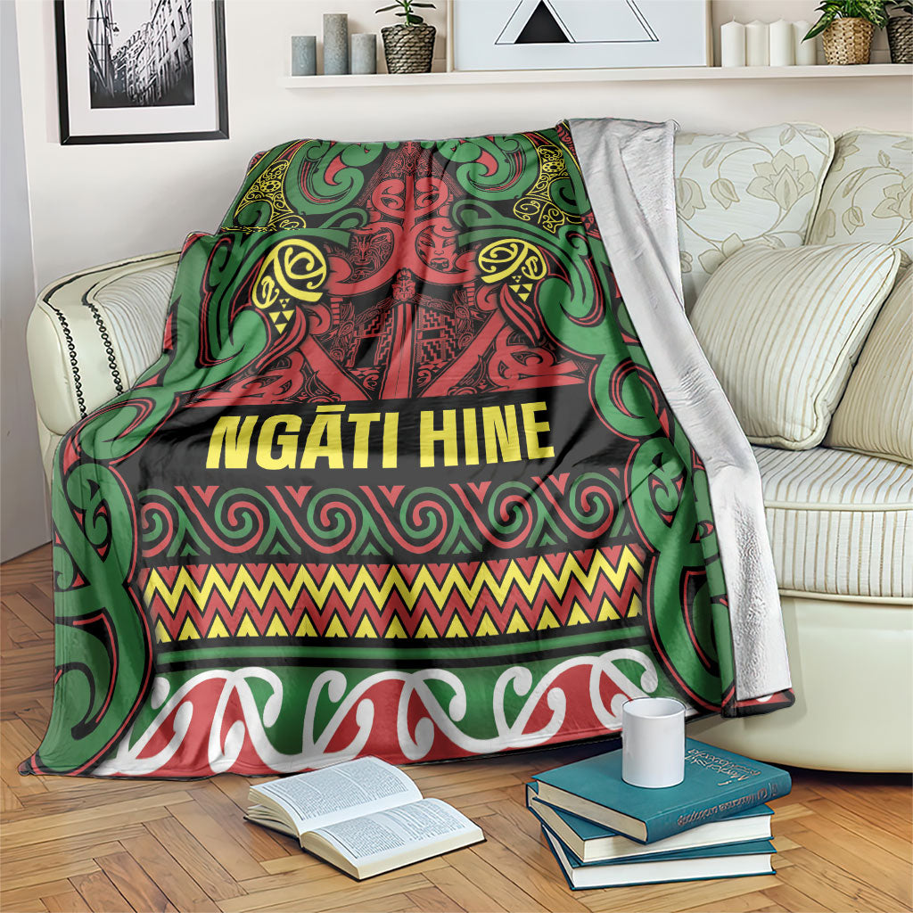 Aotearoa Iwi Ngati Hine Blanket Maori Wharenui House Tribal Pattern LT9 Deep Green - Polynesian Pride