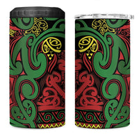 Aotearoa Iwi Ngati Hine 4 in 1 Can Cooler Tumbler Maori Wharenui House Tribal Pattern LT9 One Size: 16 oz Deep Green - Polynesian Pride