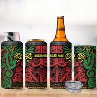 Aotearoa Iwi Ngati Hine 4 in 1 Can Cooler Tumbler Maori Wharenui House Tribal Pattern LT9 - Polynesian Pride