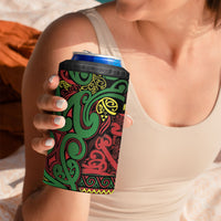 Aotearoa Iwi Ngati Hine 4 in 1 Can Cooler Tumbler Maori Wharenui House Tribal Pattern LT9 - Polynesian Pride