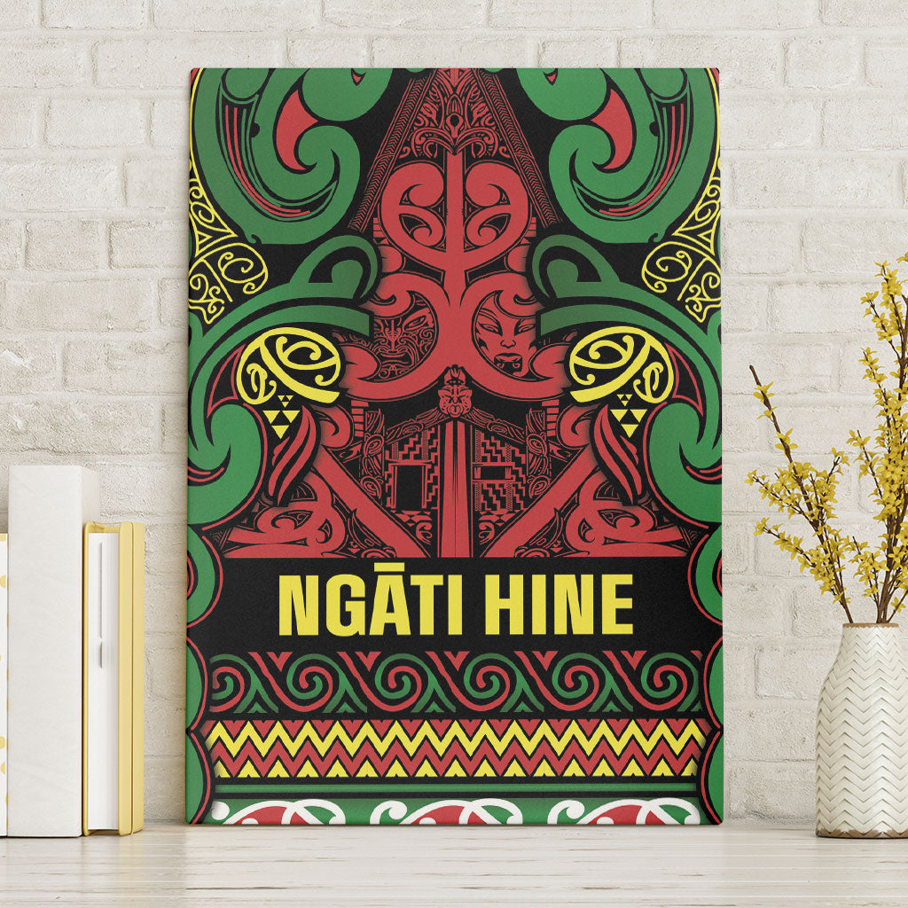 Aotearoa Iwi Ngati Hine Canvas Wall Art Maori Wharenui House Tribal Pattern