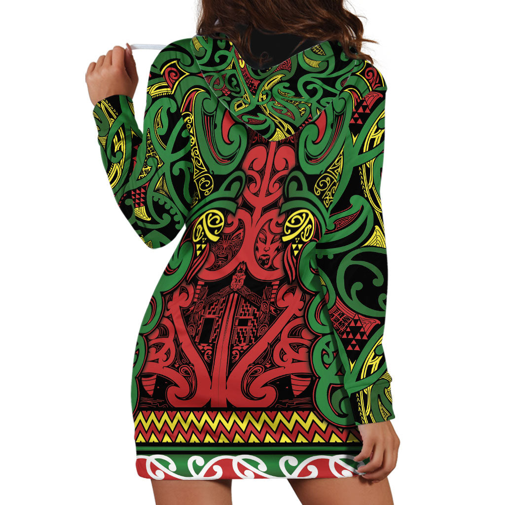 Aotearoa Iwi Ngati Hine Hoodie Dress Maori Wharenui House Tribal Pattern LT9 - Polynesian Pride
