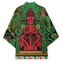 Aotearoa Iwi Ngati Hine Kimono Maori Wharenui House Tribal Pattern LT9 - Polynesian Pride