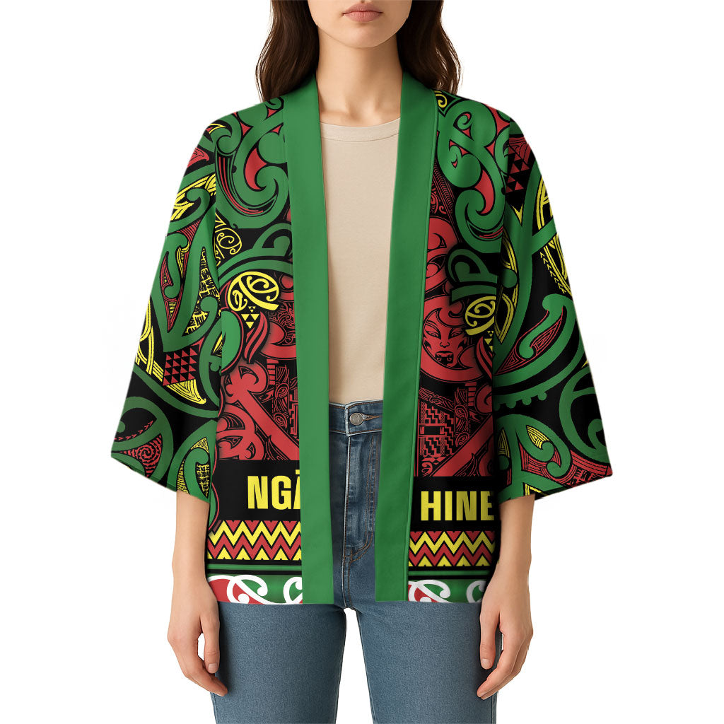 Aotearoa Iwi Ngati Hine Kimono Maori Wharenui House Tribal Pattern LT9 - Polynesian Pride