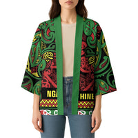 Aotearoa Iwi Ngati Hine Kimono Maori Wharenui House Tribal Pattern LT9 - Polynesian Pride