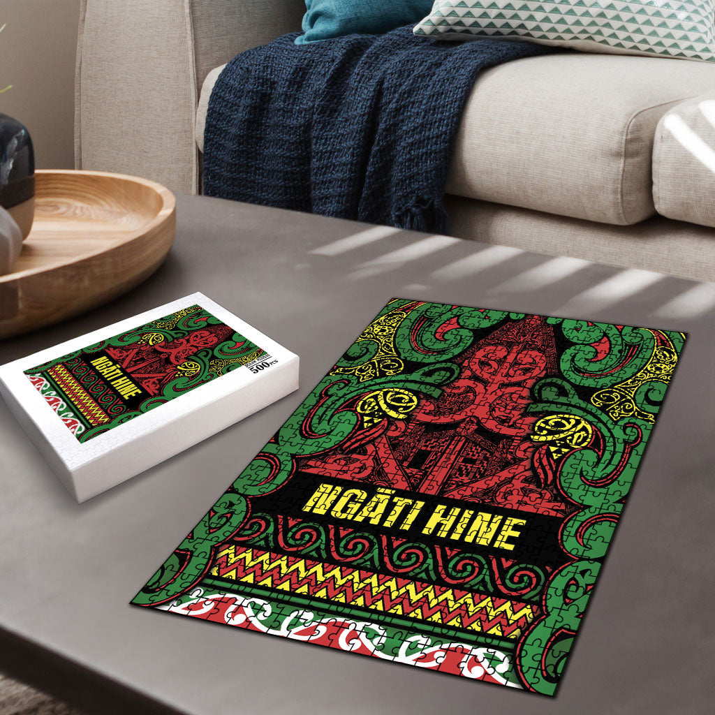 Aotearoa Iwi Ngati Hine Puzzle Maori Wharenui House Tribal Pattern LT9 - Polynesian Pride