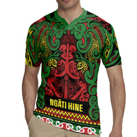 Aotearoa Iwi Ngati Hine Rugby Jersey Maori Wharenui House Tribal Pattern LT9 - Polynesian Pride