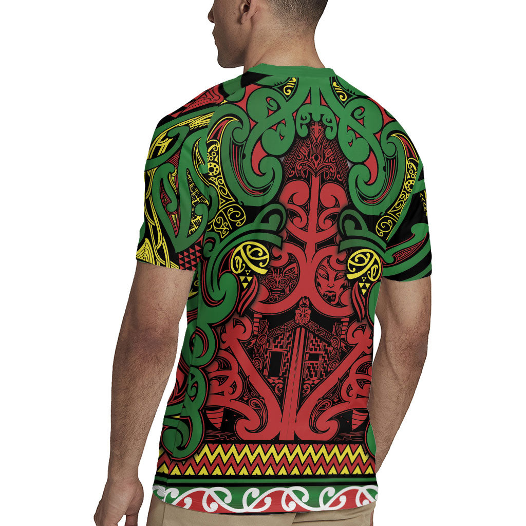 Aotearoa Iwi Ngati Hine Rugby Jersey Maori Wharenui House Tribal Pattern LT9 - Polynesian Pride