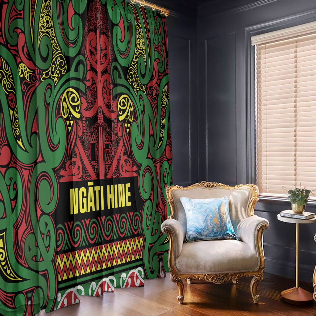 Aotearoa Iwi Ngati Hine Window Curtain Maori Wharenui House Tribal Pattern LT9 - Polynesian Pride