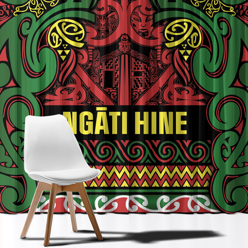 Aotearoa Iwi Ngati Hine Window Curtain Maori Wharenui House Tribal Pattern LT9 - Polynesian Pride