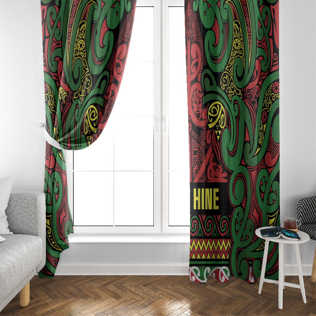 Aotearoa Iwi Ngati Hine Window Curtain Maori Wharenui House Tribal Pattern LT9 - Polynesian Pride