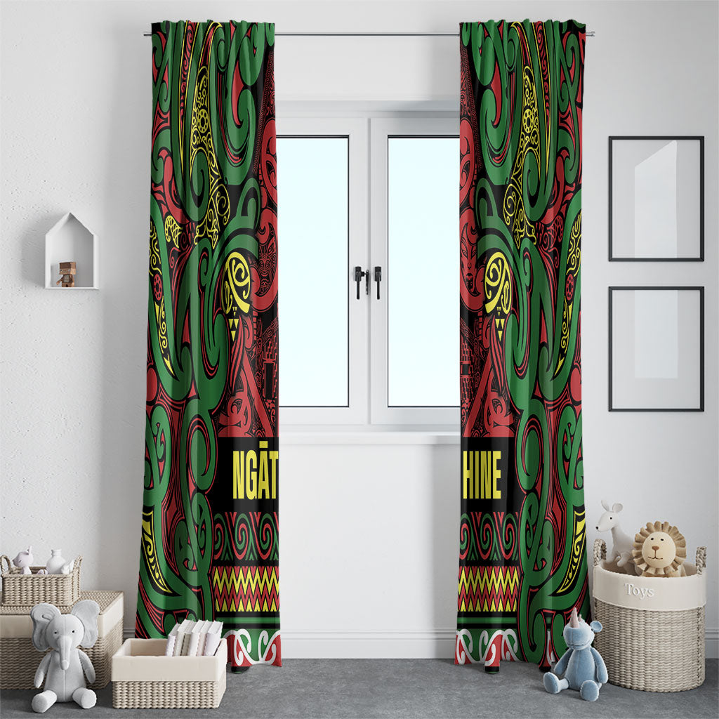 Aotearoa Iwi Ngati Hine Window Curtain Maori Wharenui House Tribal Pattern LT9 - Polynesian Pride