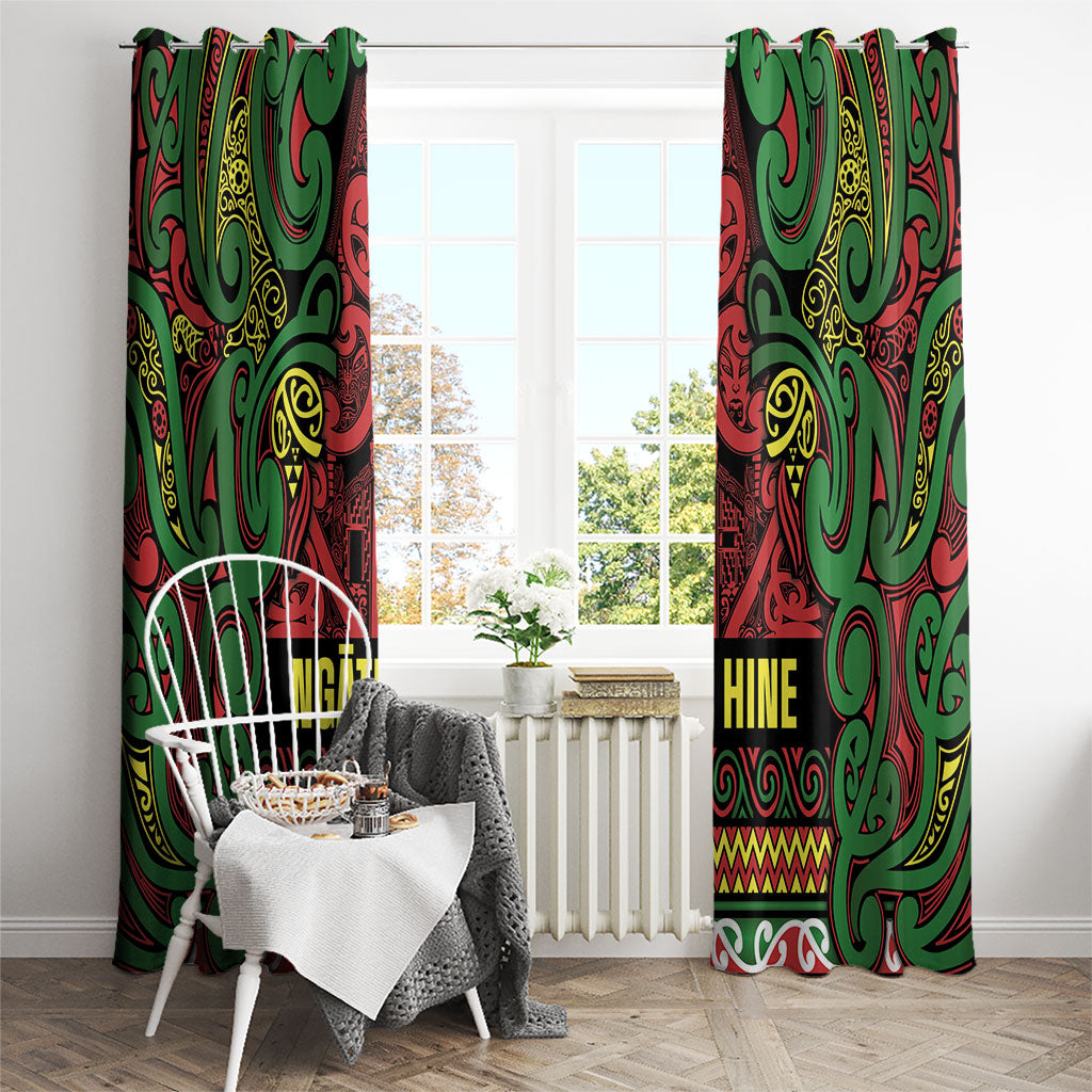 Aotearoa Iwi Ngati Hine Window Curtain Maori Wharenui House Tribal Pattern LT9 - Polynesian Pride