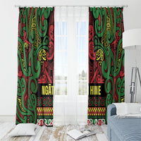 Aotearoa Iwi Ngati Hine Window Curtain Maori Wharenui House Tribal Pattern LT9 - Polynesian Pride