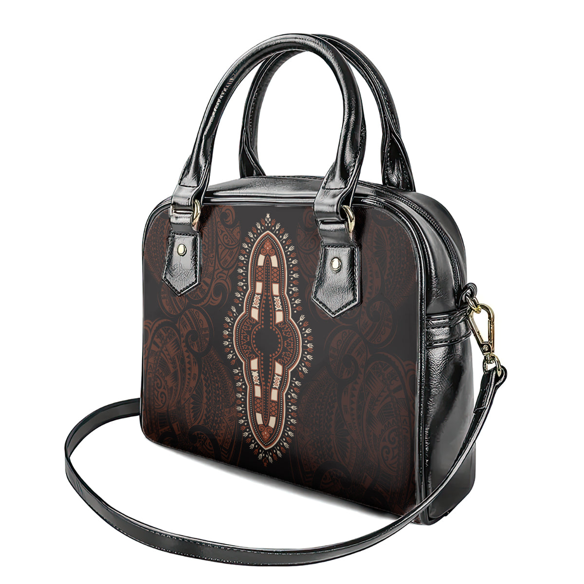 Africa Dashiki Shoulder Handbag African Tribal Art Mixed Polynesian Tattoo Red Color Unique LT9 - Polynesian Pride