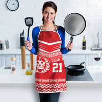 Custom Mate Ma'a Tonga Heritage Apron Pacific Tribal Rugby Red Edition - Polynesian Pride
