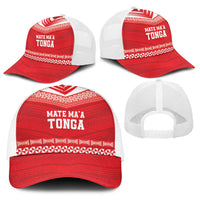 Mate Ma'a Tonga Heritage Baseball Net Cap Pacific Tribal Rugby Red Edition - Polynesian Pride
