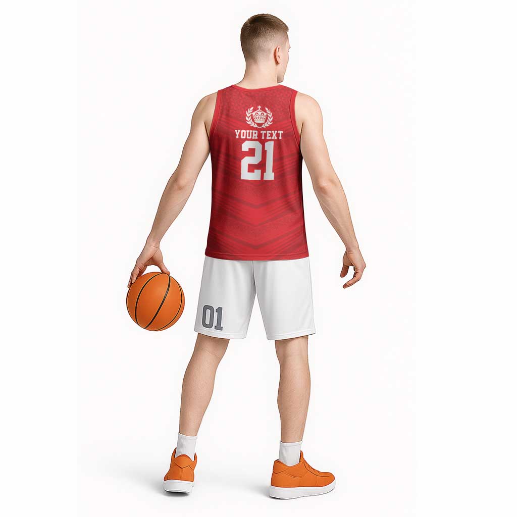 Custom Mate Ma'a Tonga Heritage Basketball Jersey Pacific Tribal Rugby Red Edition - Polynesian Pride